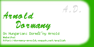 arnold dormany business card